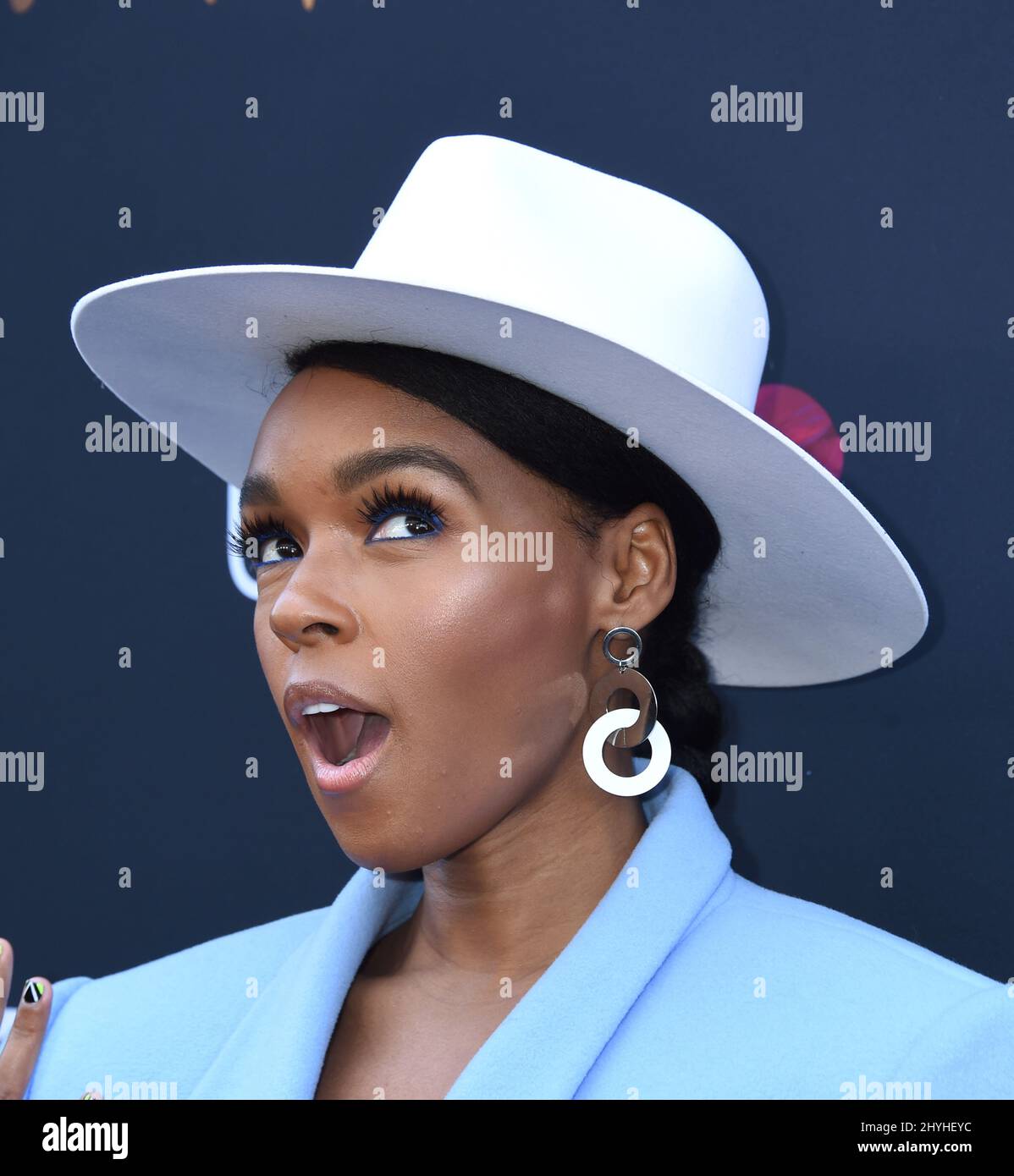 Janelle Monae arrive à FEM le futur brunch qui a eu lieu à Ysabel le 8 février 2019 à West Hollywood, aux États-Unis. Banque D'Images