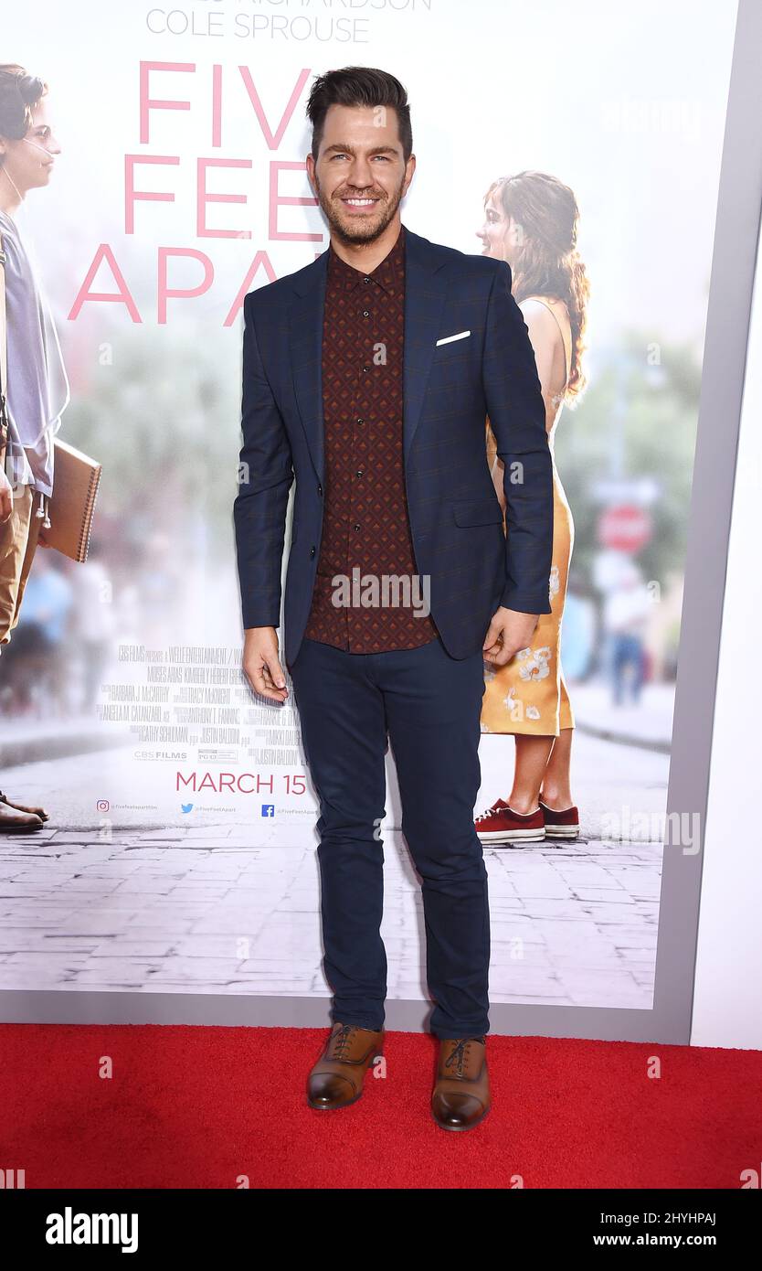 Andy Grammer assister à la première de Five Feet Apart à Los Angeles, Californie Banque D'Images