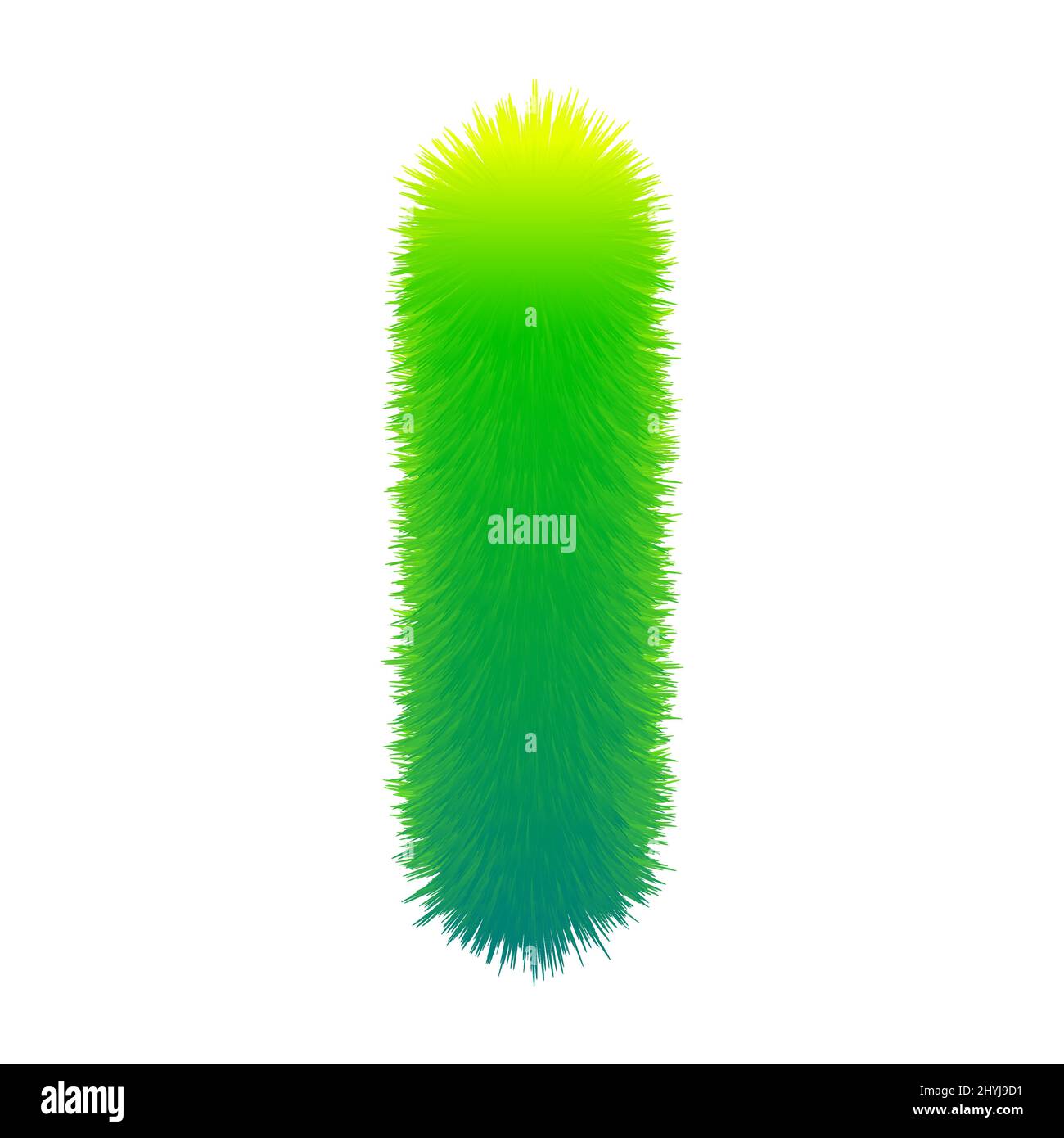 Lettre I fourrure moelleuse, texture décorative alphabet vert majuscule. Conception graphique vectorielle isolée Illustration de Vecteur