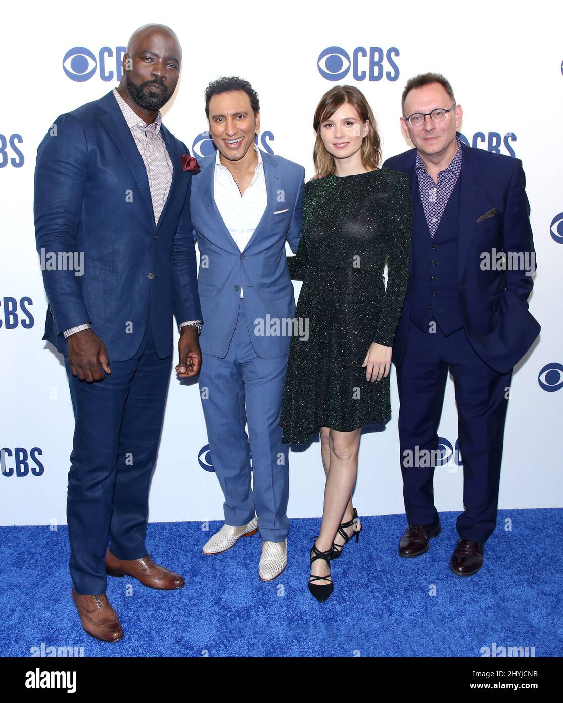 Mike Coulter, Aasif Mandv, Katja Herbers et Michael Emerson assistent à la présentation du CBS 2019 au Todd English Food Hall Banque D'Images