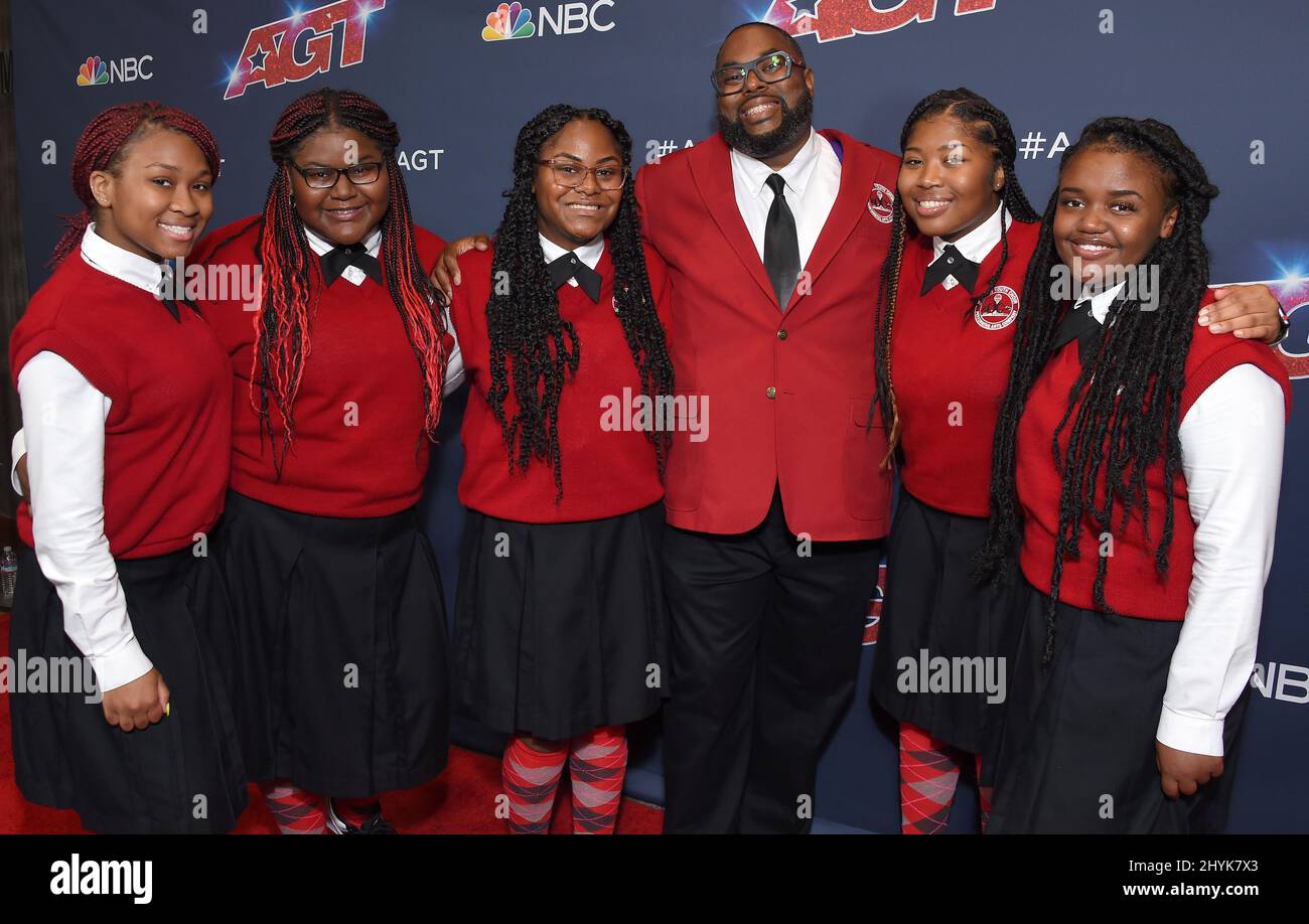 Detroit Youth Choir arrive à la demi-finale « America's Got Talent » au Dolby Theatre Banque D'Images