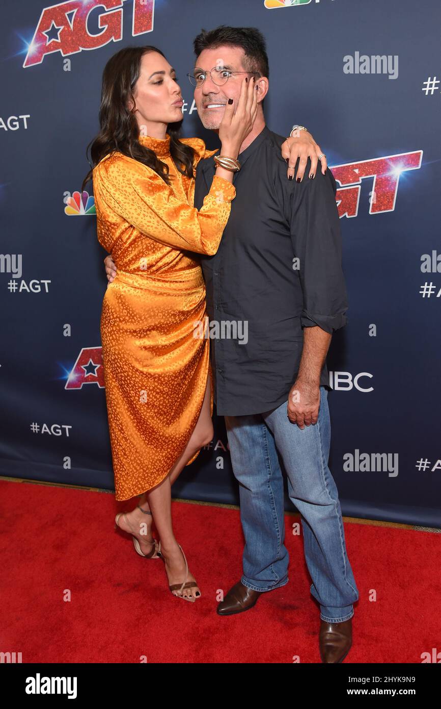 Lauren Silverman et Simon Cowell se promènaient sur le tapis à la finale « America's Got Talent » au Dolby Theatre le September17 2019 à Hollywood, Los Angeles. Banque D'Images