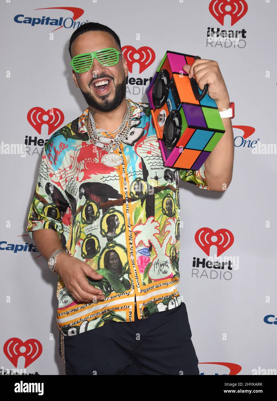 French Montana au festival de musique iHeartRadio 2019 qui s'est tenu à l'aréna T-Mobile Banque D'Images