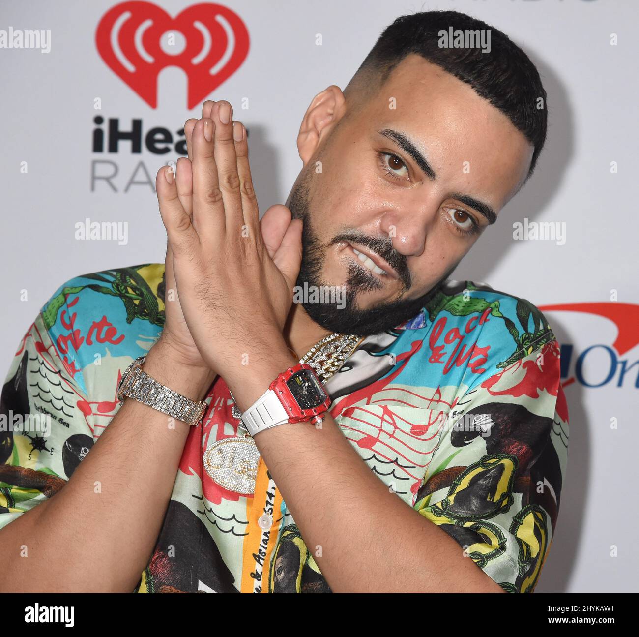 French Montana au festival de musique iHeartRadio 2019 qui s'est tenu à l'aréna T-Mobile Banque D'Images