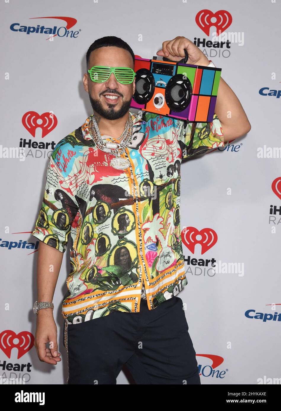 French Montana au festival de musique iHeartRadio 2019 qui s'est tenu à l'aréna T-Mobile Banque D'Images
