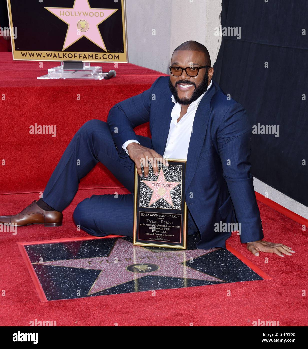 Tyler Perry lors de sa cérémonie du Hollywood Walk of Fame, le 1 octobre 2019 à Hollywood, Los Angeles. Banque D'Images