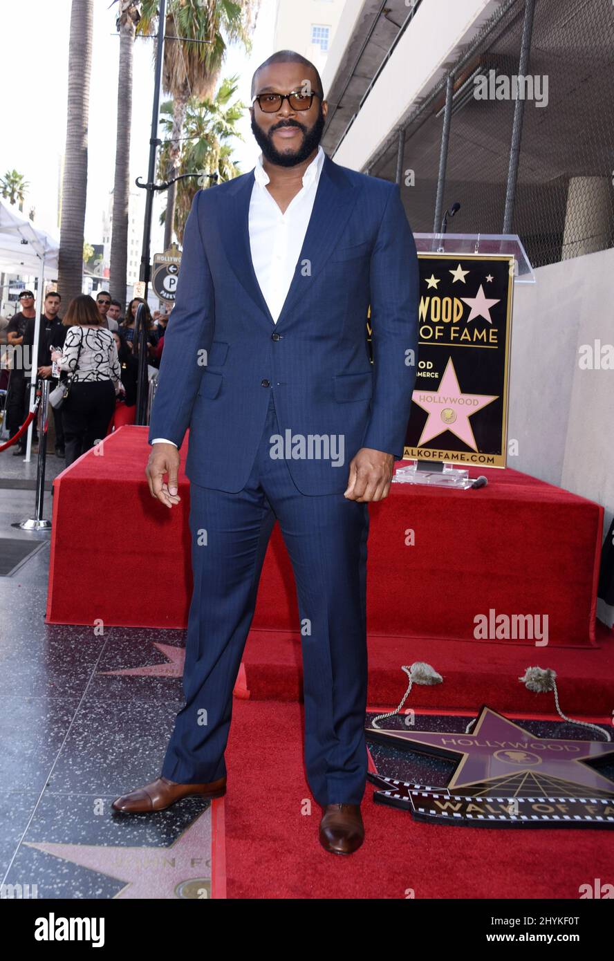 Tyler Perry lors de sa cérémonie du Hollywood Walk of Fame, le 1 octobre 2019 à Hollywood, Los Angeles. Banque D'Images