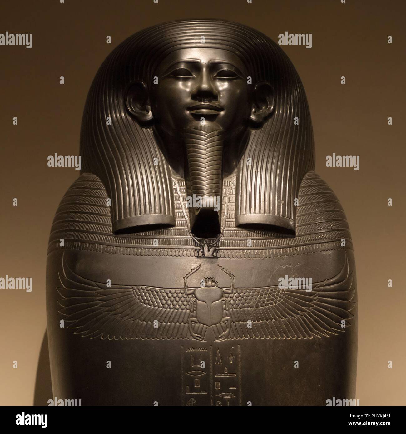 Turin, Italie - 14 août 2021 : sarcophage du Vizier Gemenefherbak au Musée égyptien de Turin, Italie. Banque D'Images