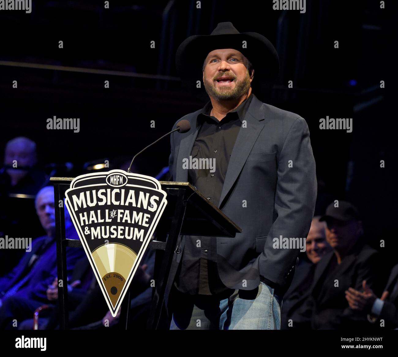 Garth Brooks assistait à la cérémonie et au concert d'induction du Temple de la renommée des musiciens de 2019, qui ont eu lieu au Schermerhorn Symphony Center de Nashville, Tennessee. Banque D'Images