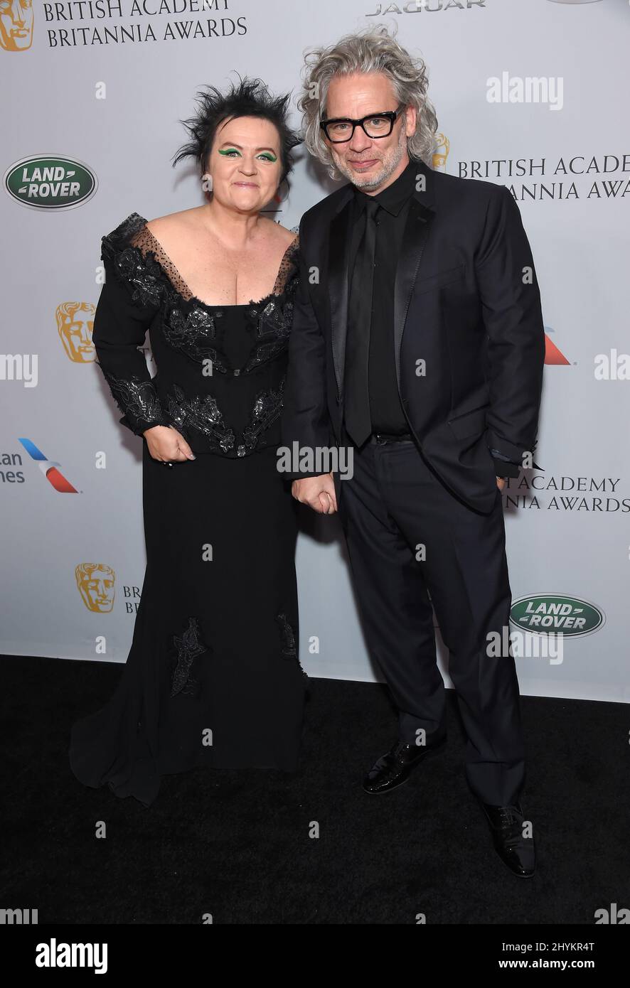 Dalia Ibelhauptaite et Dexter Fletcher arrivent au British Academy Britannia Awards 2019 qui s'est tenu à l'hôtel Beverly Hilton de Beverly Hills Banque D'Images