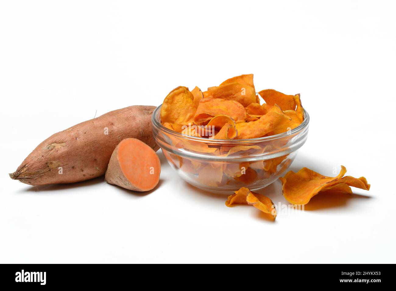 Patate douce et chips sucrées dans la peau Banque D'Images