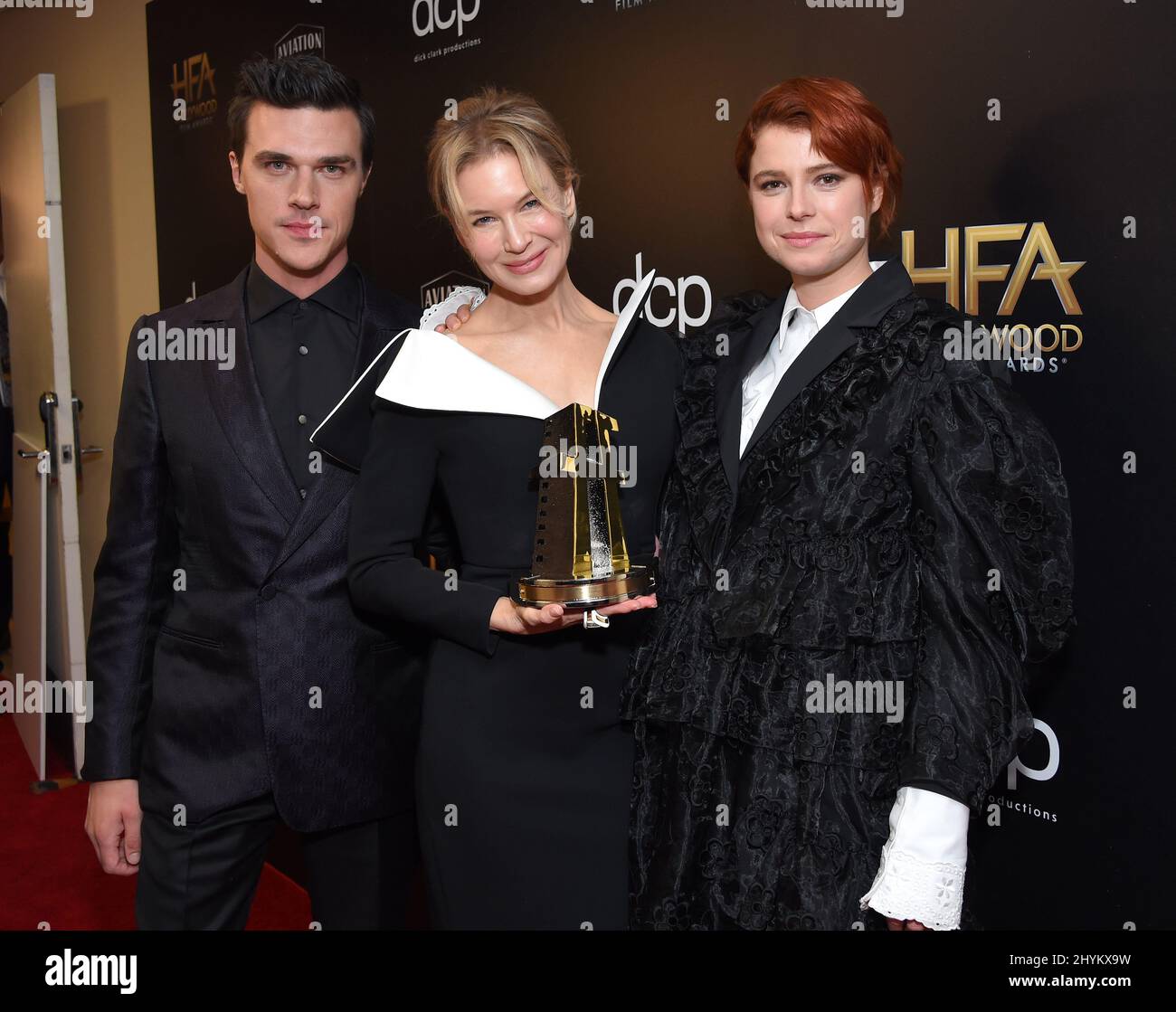 Renee Zellweger, Finn Wittrock et Jessie Buckley à l'édition 23rd des « Hollywood film Awards », qui ont eu lieu à l'hôtel Beverly Hilton le 3 novembre 2019 à Beverly Hills, en Californie. Banque D'Images