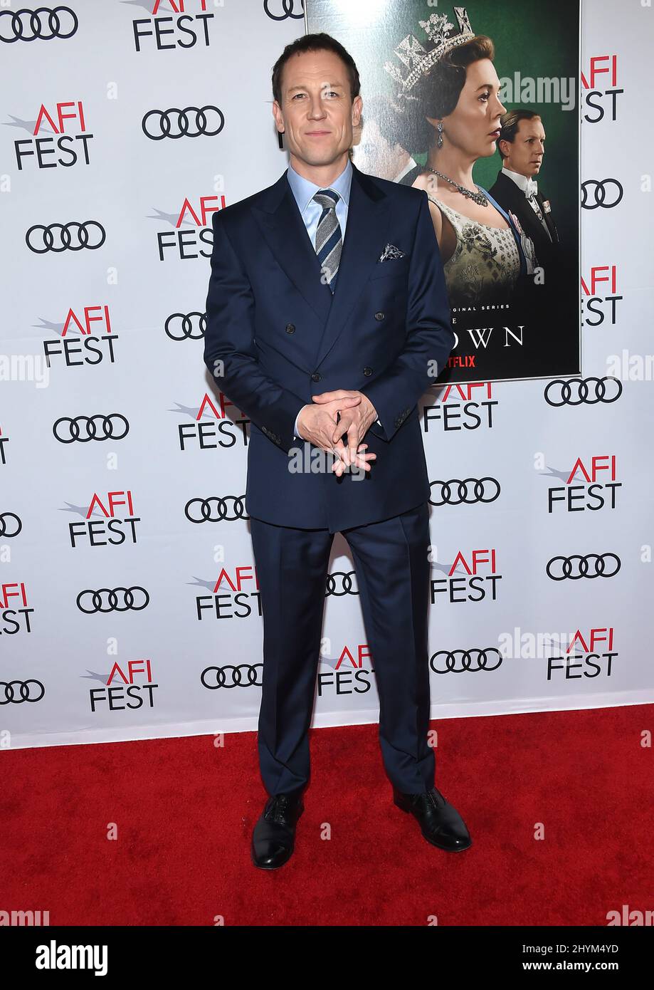 Tobias Menzies au gala « The Crown » et hommage à Peter Morgan lors du festival AFI qui s'est tenu au TCL Chinese Theatre le 16 novembre 2019 à Hollywood, États-Unis. Banque D'Images