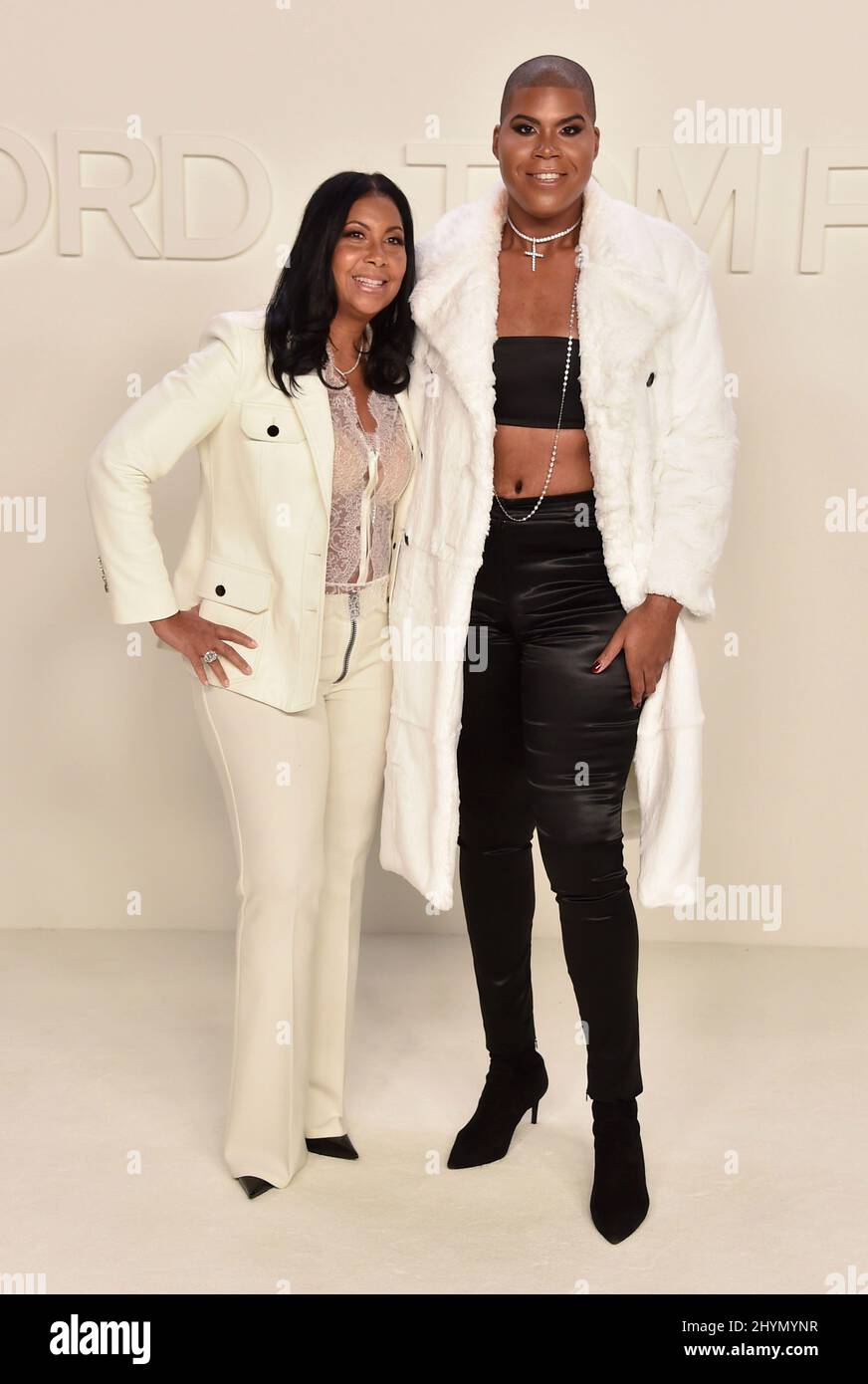 Cookie Johnson et EJ Johnson au spectacle Tom Ford AW20 qui a eu lieu aux studios Milk le 7 février 2020 à Hollywood, en Californie. Banque D'Images