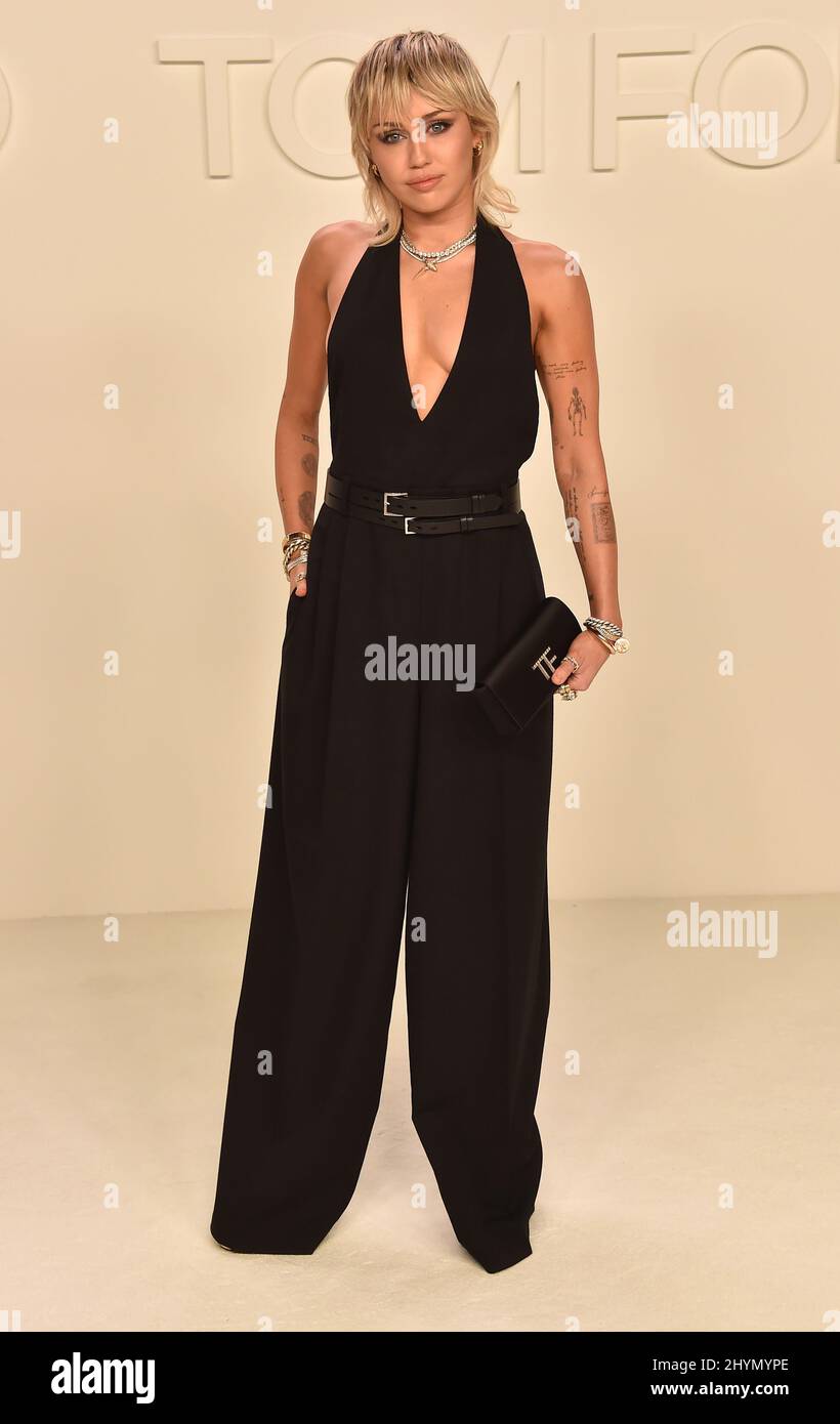 Miley Cyrus au spectacle Tom Ford AW20 qui s'est tenu aux studios Milk le 7 février 2020 à Hollywood, en Californie. Banque D'Images