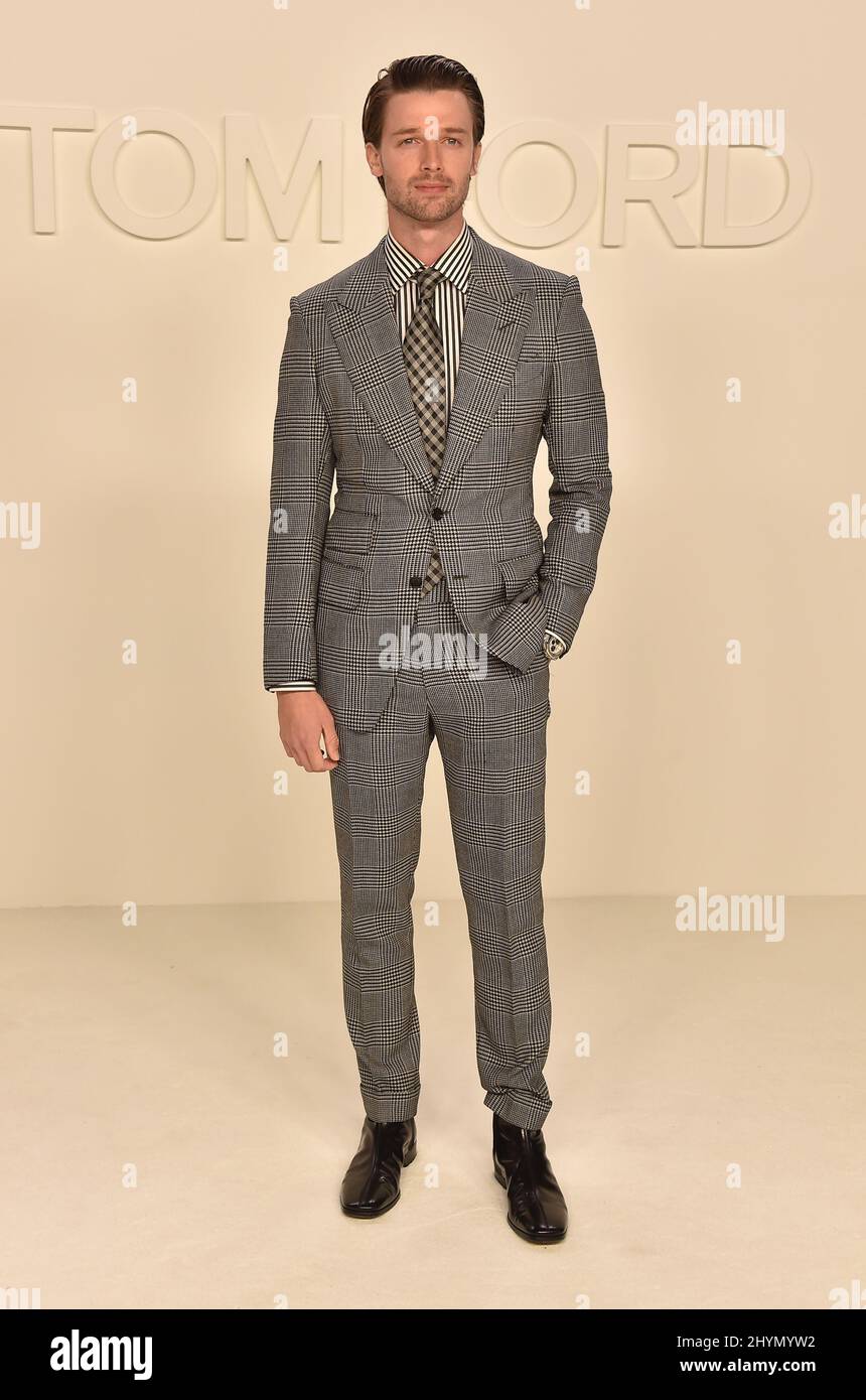 Patrick Schwarzenegger au spectacle Tom Ford AW20 qui s'est tenu aux studios Milk le 7 février 2020 à Hollywood, en Californie. Banque D'Images