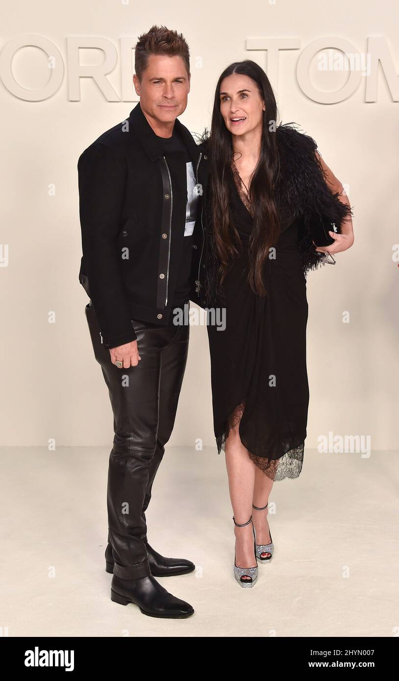 Rob Lowe et demi Moore à l'exposition Tom Ford AW20 qui s'est tenue aux studios Milk le 7 février 2020 à Hollywood, en Californie. Banque D'Images