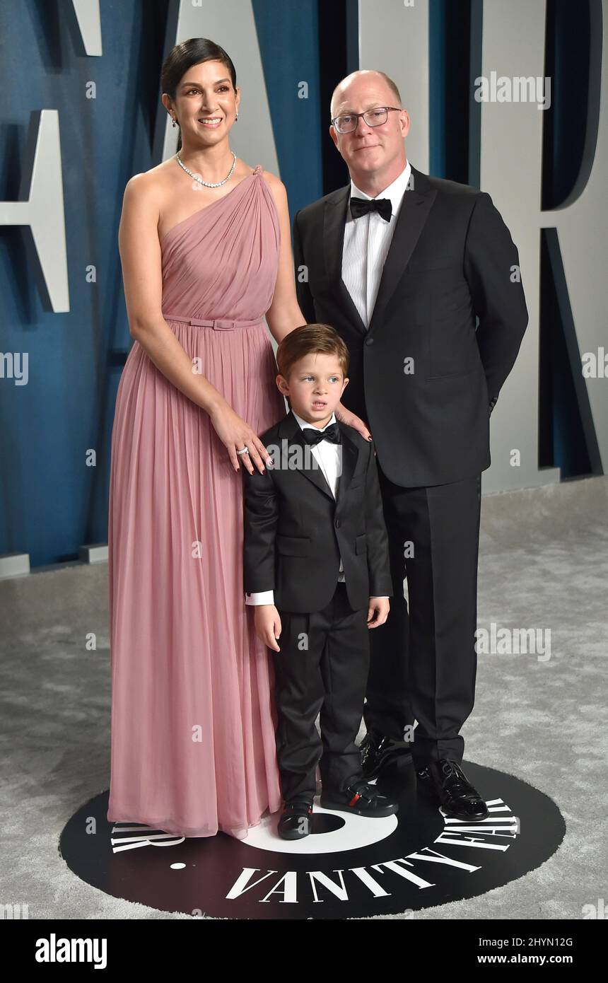 Radhika Jones, Max Petersen à la Vanity Fair Oscar Party 2020 qui s'est tenue au Wallis Annenberg Center for the Performing Arts le 9 février 2020 à Beverly Hills, CA. Banque D'Images