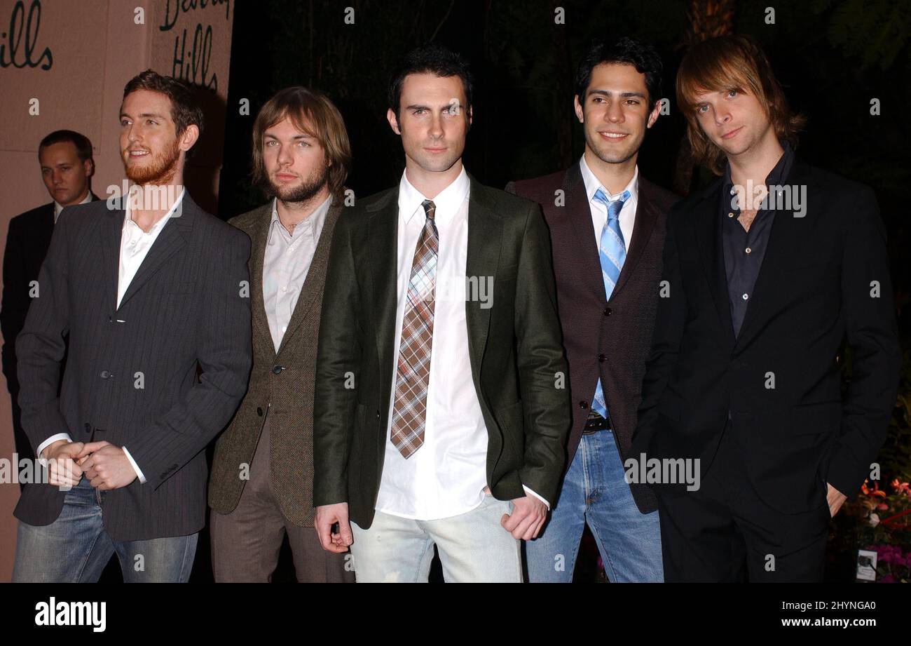 Le marron 5 participe à la soirée des Prix pré-Grammy de Clive Davis 2005 à l'hôtel Beverly Hills. Photo : presse britannique Banque D'Images