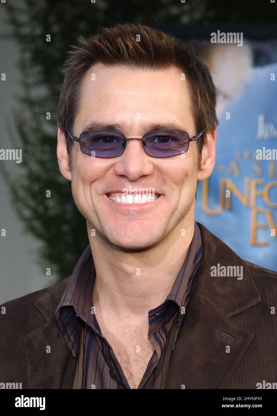 Jim Carrey participe à la première mondiale « Lemony Snicket's A Series of malheureux Events » à Hollywood. Photo : presse britannique Banque D'Images