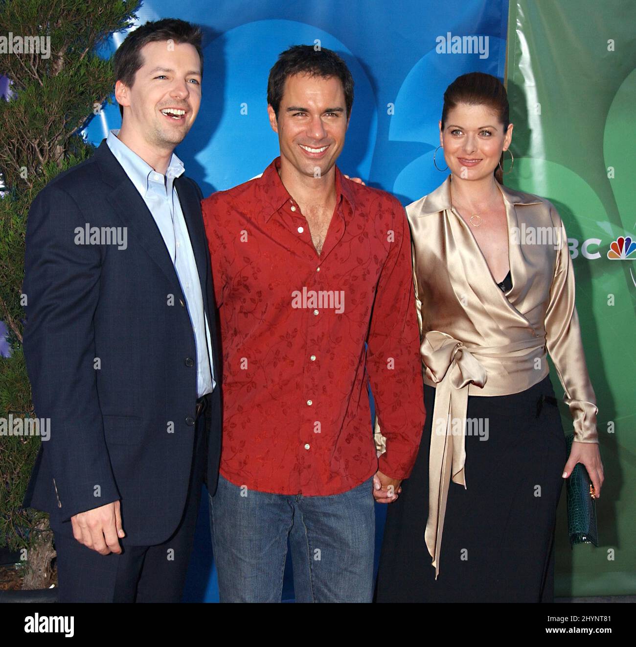 Sean Hayes, Eric McCormick & Debra Messing assistent à une « NBC All-Star Party » à Universal Studios, Hollywood. Photo : presse britannique Banque D'Images