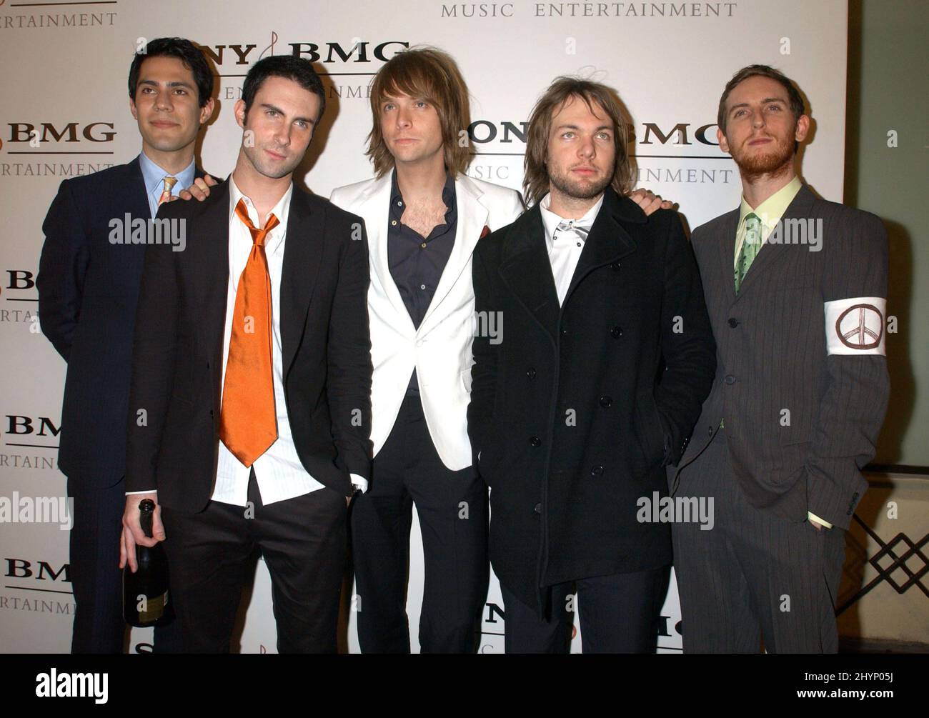 Le marron 5 participe à la fête Grammy 2005 de Sony BMG Music Entertainment à Hollywood. Photo : presse britannique Banque D'Images