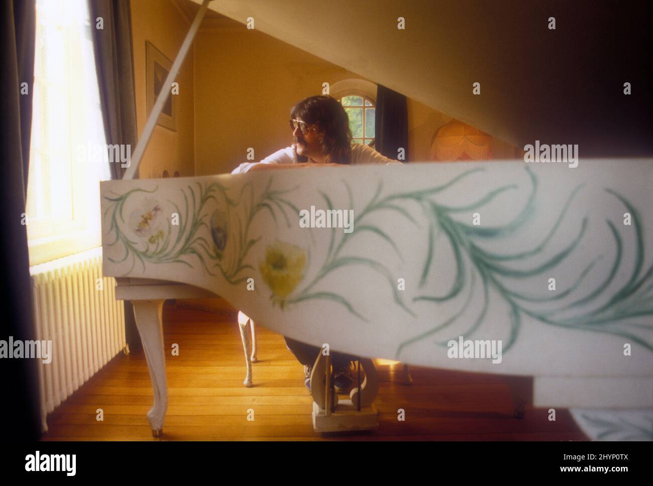 John Lord of Deep Purple à la maison en 1982 Banque D'Images