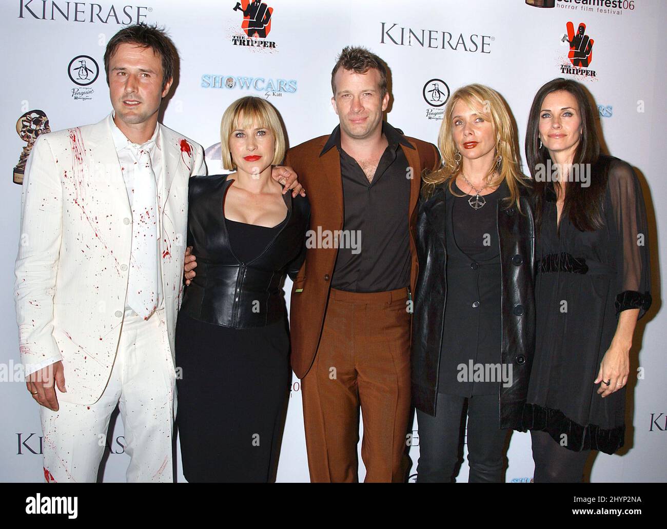 David Arquette, Patricia Arquette, Thomas Jane, Rosanna Arquette et Courteney Cox-Arquette assistent à la première du Tripper de Los Angeles. Photo : presse britannique Banque D'Images