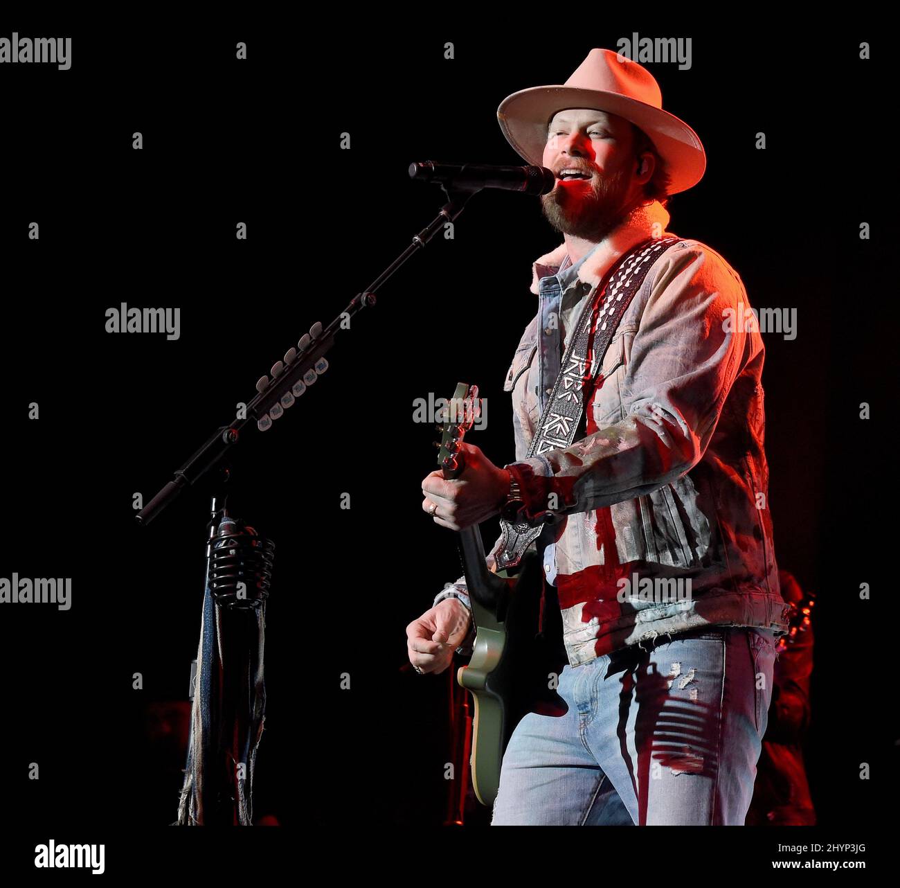 Florida Georgia Line, Brian Kelley, en scène au déjeuner du Big machine Label Group lors du Country radio Seminar 2020 qui s'est tenu à l'Omni Nashville le 20 février 2020 à Nashville, TN. Banque D'Images