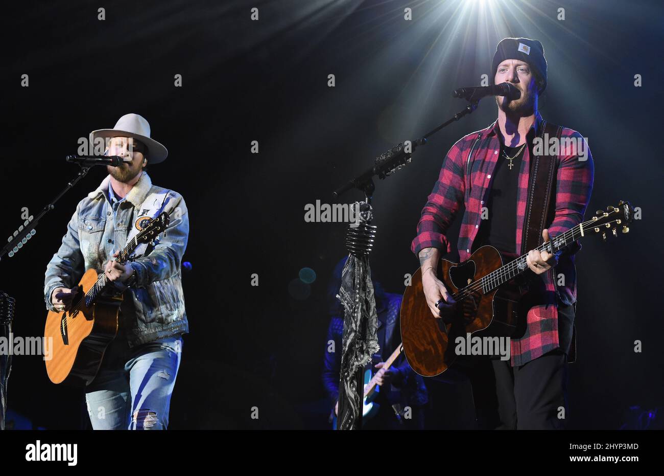 Florida Georgia Line, Brian Kelley et Tyler Hubbard sont en scène au déjeuner du Big machine Label Group lors du Country radio Seminar 2020 qui s'est tenu à l'Omni Nashville le 20 février 2020 à Nashville, TN. Banque D'Images