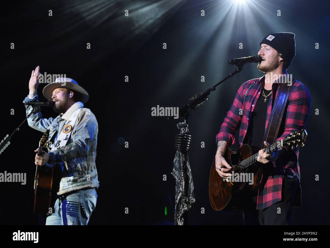 Florida Georgia Line, Brian Kelley et Tyler Hubbard sont en scène au déjeuner du Big machine Label Group lors du Country radio Seminar 2020 qui s'est tenu à l'Omni Nashville le 20 février 2020 à Nashville, TN. Banque D'Images