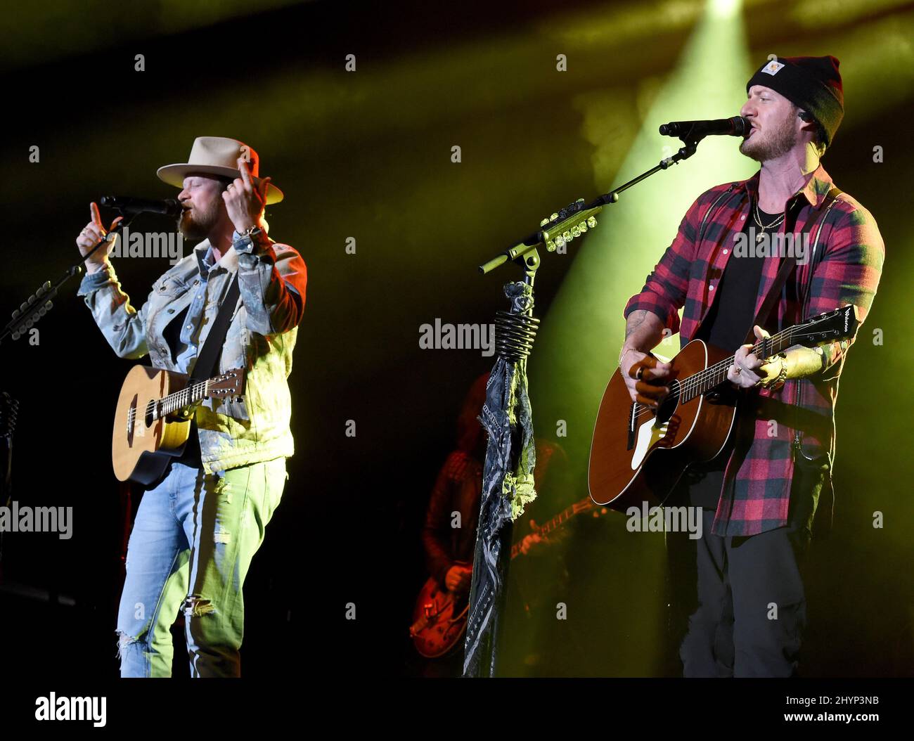 Florida Georgia Line, Brian Kelley et Tyler Hubbard sont en scène au déjeuner du Big machine Label Group lors du Country radio Seminar 2020 qui s'est tenu à l'Omni Nashville le 20 février 2020 à Nashville, TN. Banque D'Images