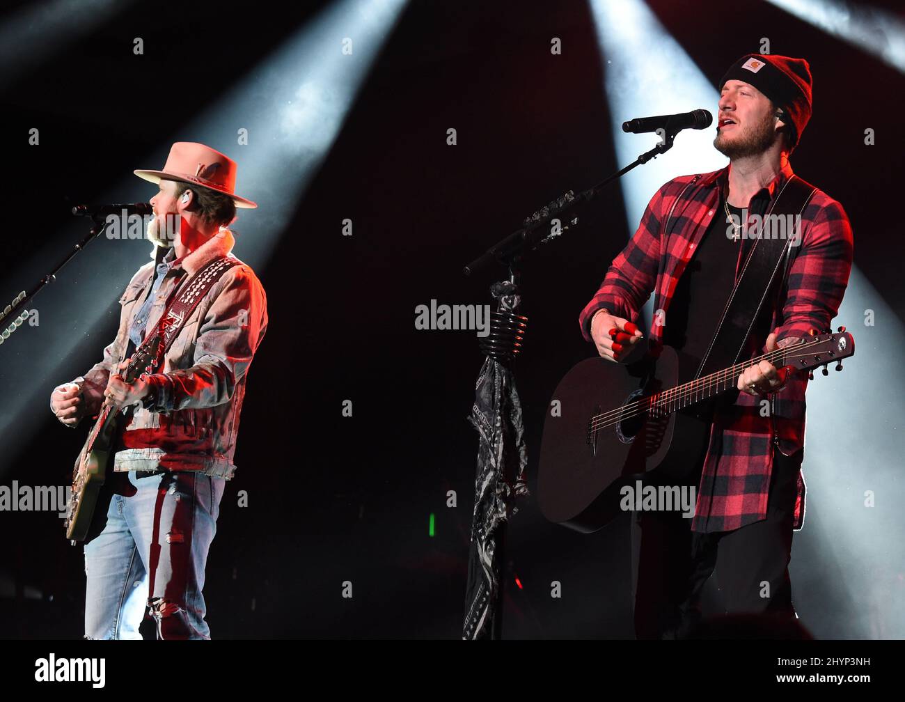 Florida Georgia Line, Brian Kelley et Tyler Hubbard sont en scène au déjeuner du Big machine Label Group lors du Country radio Seminar 2020 qui s'est tenu à l'Omni Nashville le 20 février 2020 à Nashville, TN. Banque D'Images