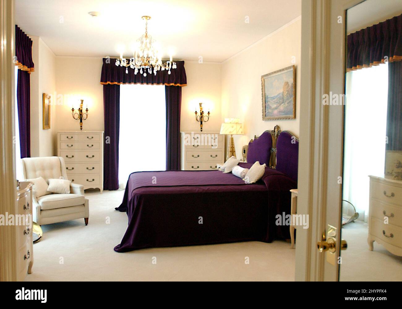 Chambre de Vernon & Gladys Presley à Graceland. Photo : presse britannique Banque D'Images