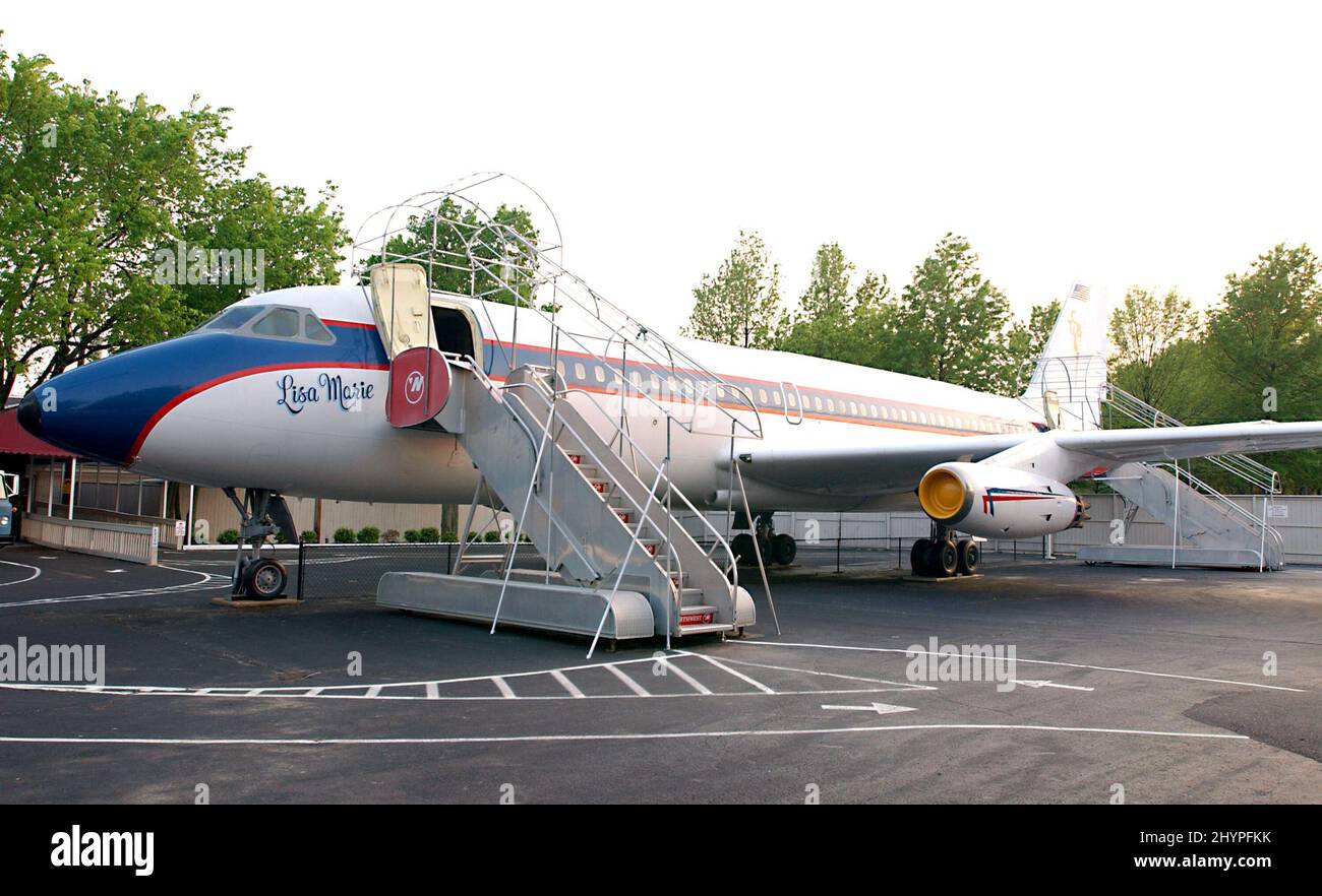 Lisa Marie avion à Graceland. Photo : presse britannique Banque D'Images