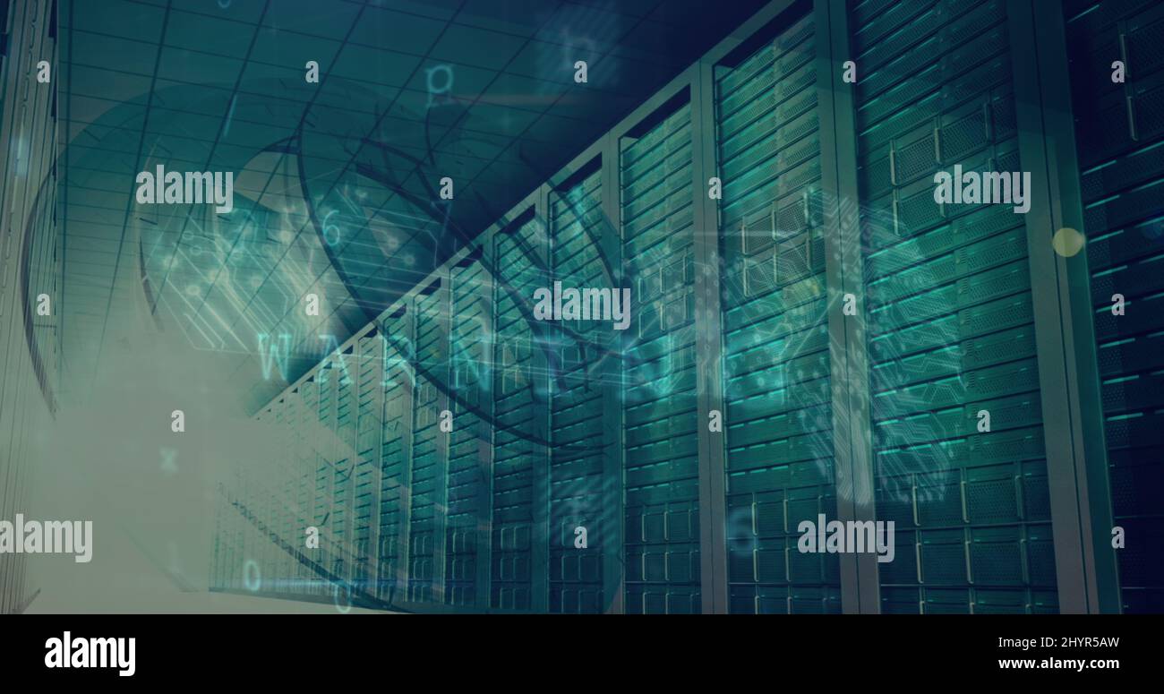 Image de l'avertissement de cyber-attaque dans la salle des serveurs Banque D'Images