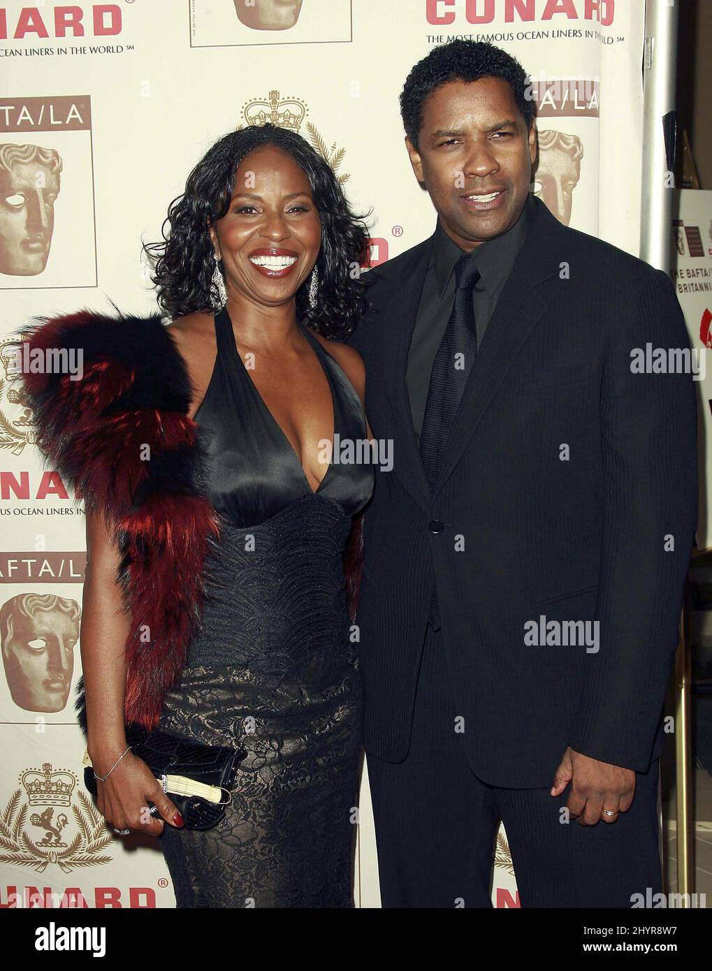 Denzel Washington et Pauletta Washington lors des BAFTA/LA Cunard Britannia Awards 16th qui se sont déroulés à l'hôtel Hyatt Regency Century Plaza de Los Angeles. Banque D'Images