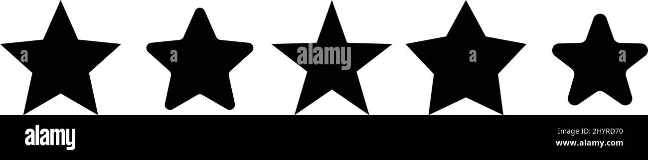Icônes en forme d'étoile de différentes formes. Vecteur modifiable. Illustration de Vecteur