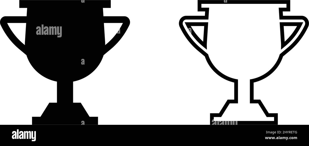 Une icône de trophée noir et blanc. Classement et récompense. Coupe du champion. Vecteurs. EPS10. Vecteur modifiable. Illustration de Vecteur