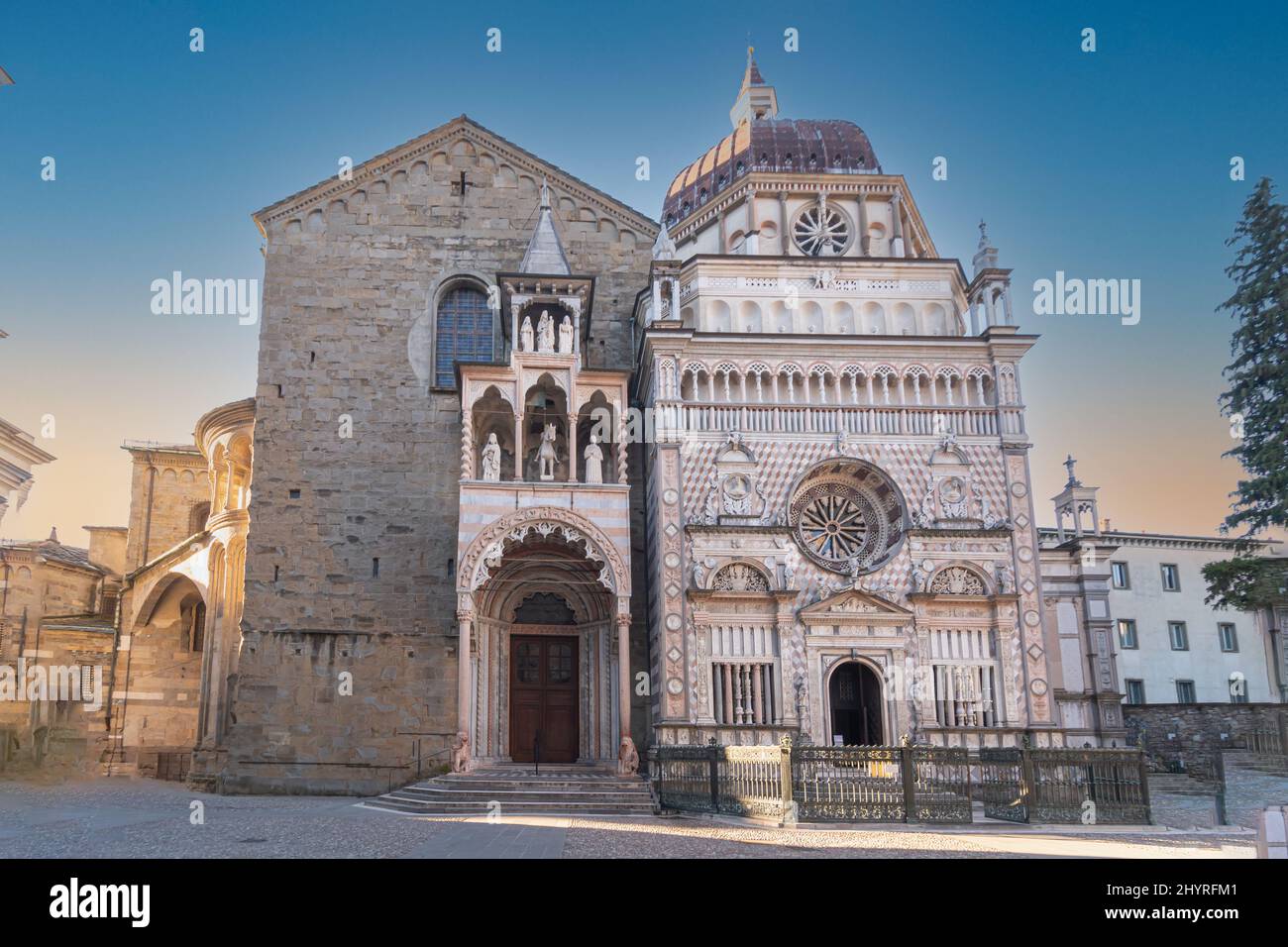 Eglise ecclésiastique de la Basilique de Santa Maria Maggiore dans la ville haute de Bergame alta, Italie Europe Banque D'Images