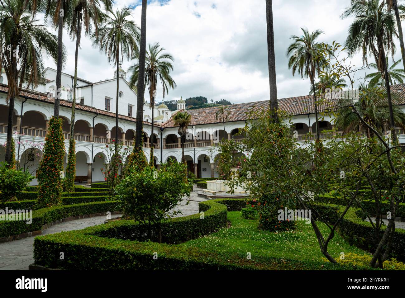 Cour de l'Iglesia de San Francisco, Quito, Equateur. Banque D'Images