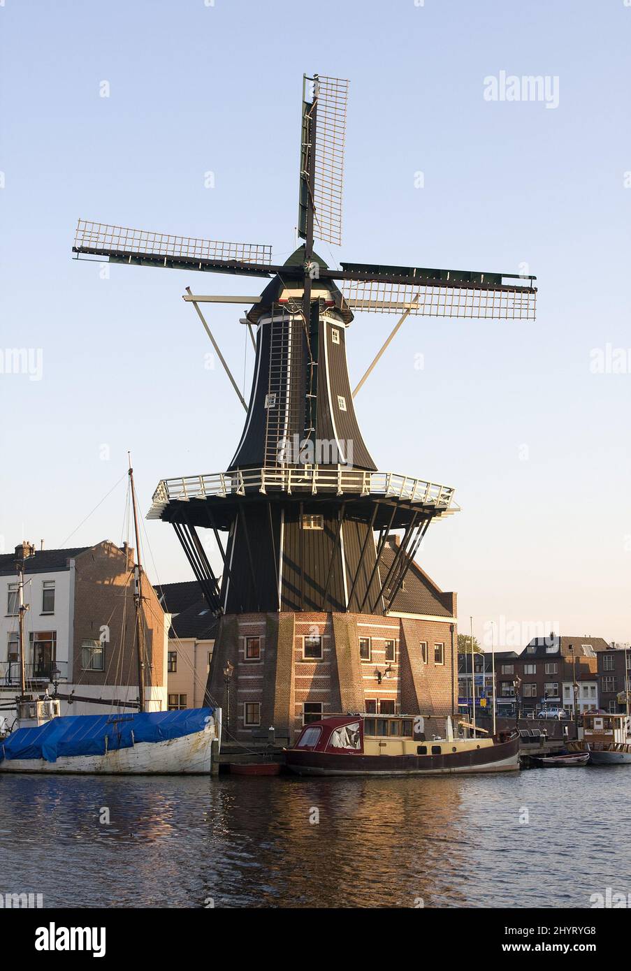 19 avril 2008 Haarlem, pays-Bas Windmills de Adriaan des pays-Bas Banque D'Images