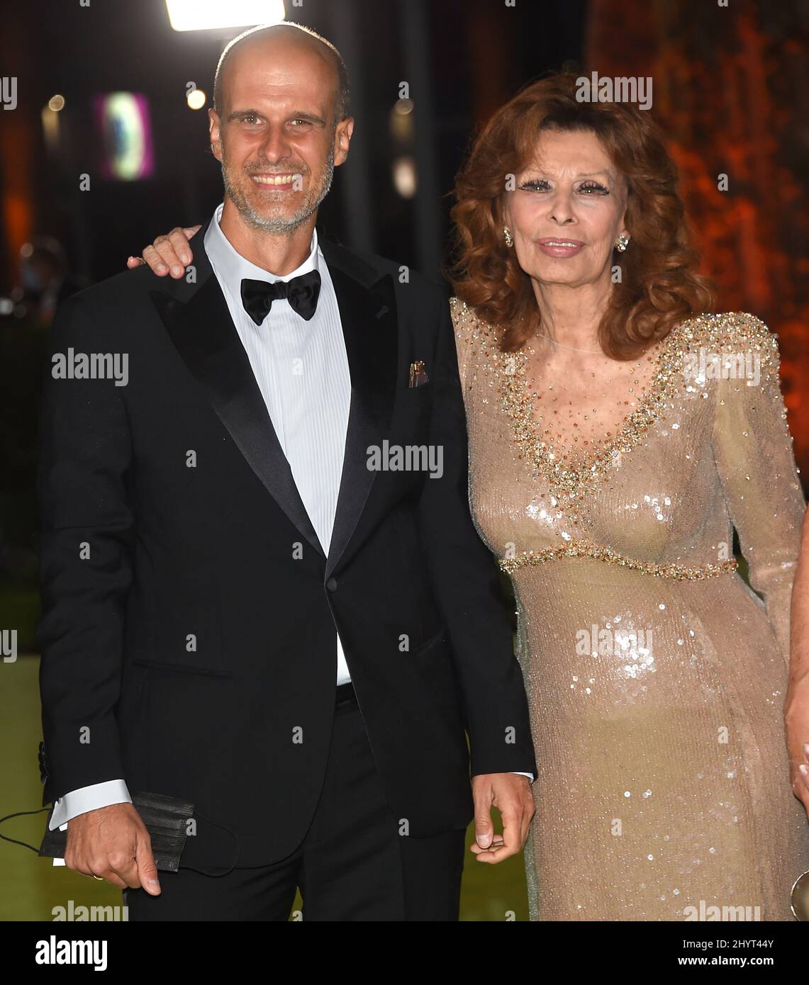 Edoardo Ponti et Sophia Loren à l'Academy Museum of Motion Pictures Gala d'ouverture en l'honneur de Haile Gerima et Sophia Loren le 25 septembre 2021 à Los Angeles, CA. Banque D'Images