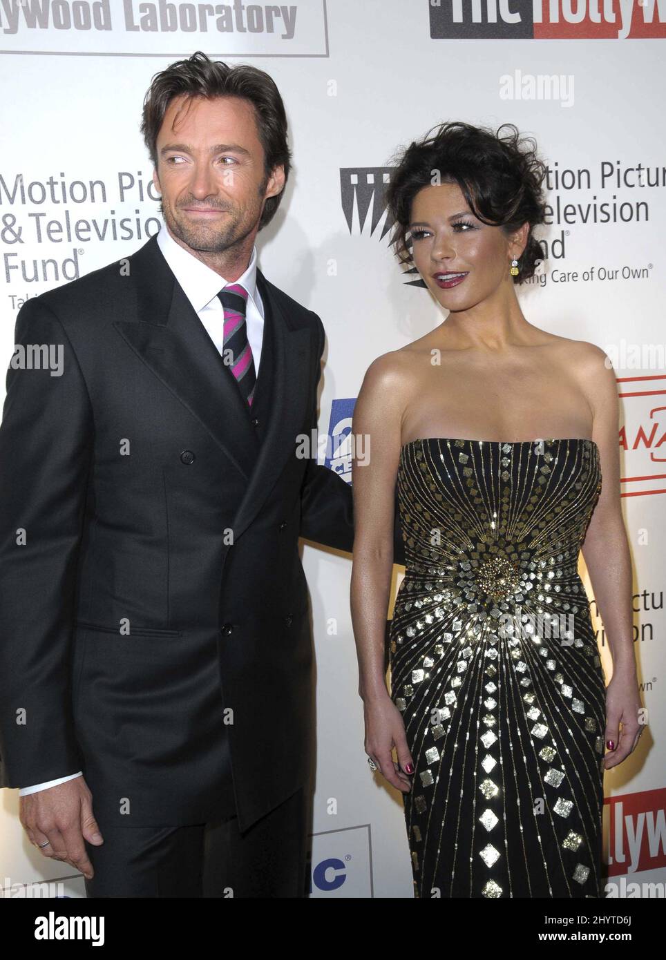 Hugh Jackman et Catherine Zeta-Jones participant à l'édition 4th de l'événement annuel « A Fine Romance » pour le Fonds Motion Picture & Television organisé à Sony Pictures, Los Angeles. Banque D'Images