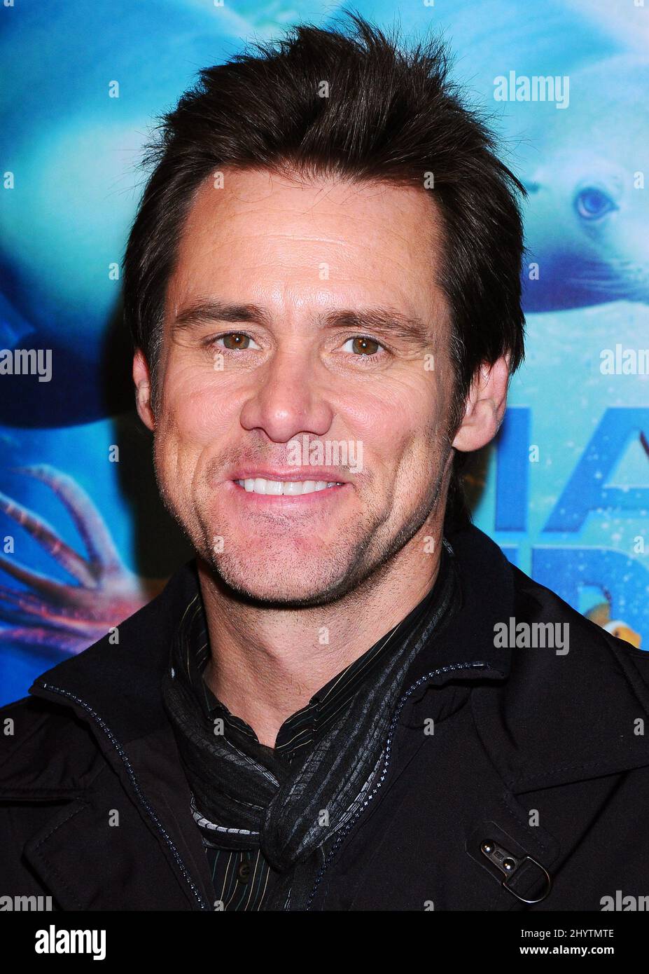 Jim Carrey assistant à la projection « sous la mer 3D » au cinéma IMAX du California Science Center. Banque D'Images