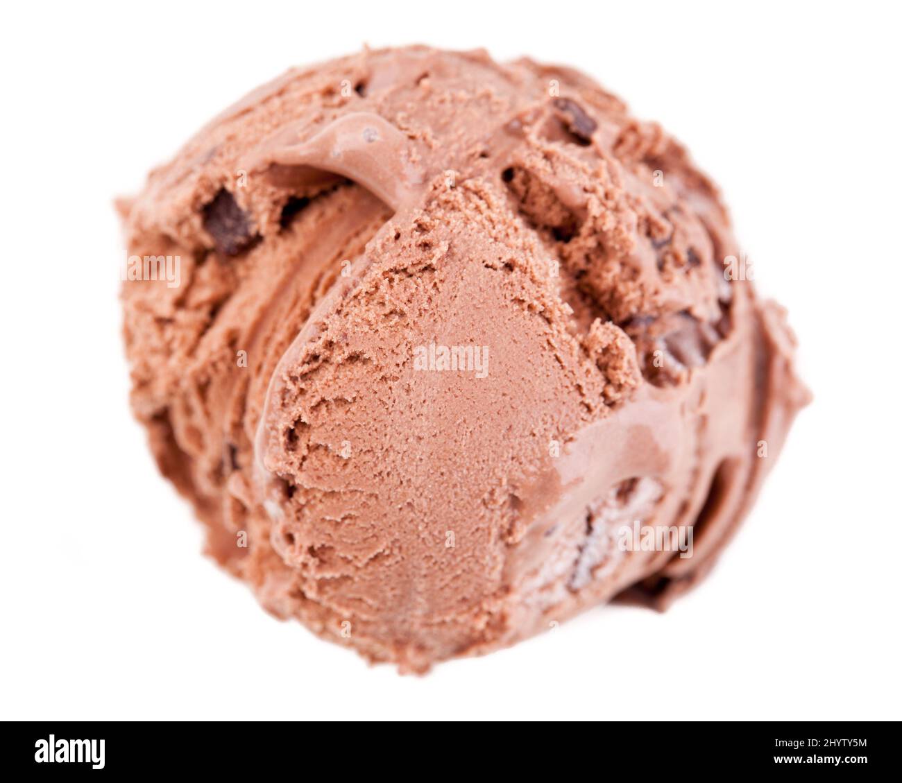 Une cuillère de glace au chocolat avec vue panoramique Banque D'Images