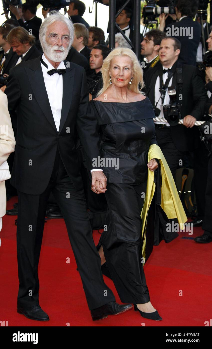 Michael Haneke arrive pour la première du nouveau film Coco Chanel et Igor Stravinsky, pendant le Festival de Cannes, au Palais de Festival de Cannes, France. Banque D'Images