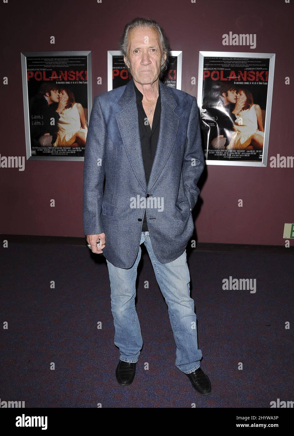 10 février 2009 West Hollywood, env. David Carradine Crips and Bloods: Made in America première de Los Angeles tenue au Sunset Five de Laemelle Banque D'Images