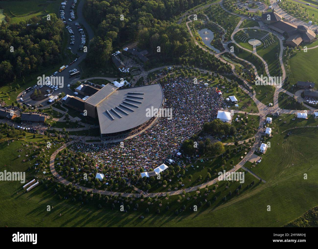 Le concert anniversaire du Woodstock Festival 40th a eu lieu au Woodstock Festival site original de 1969; The Bethel Woods Centre for the Arts, New York. Banque D'Images