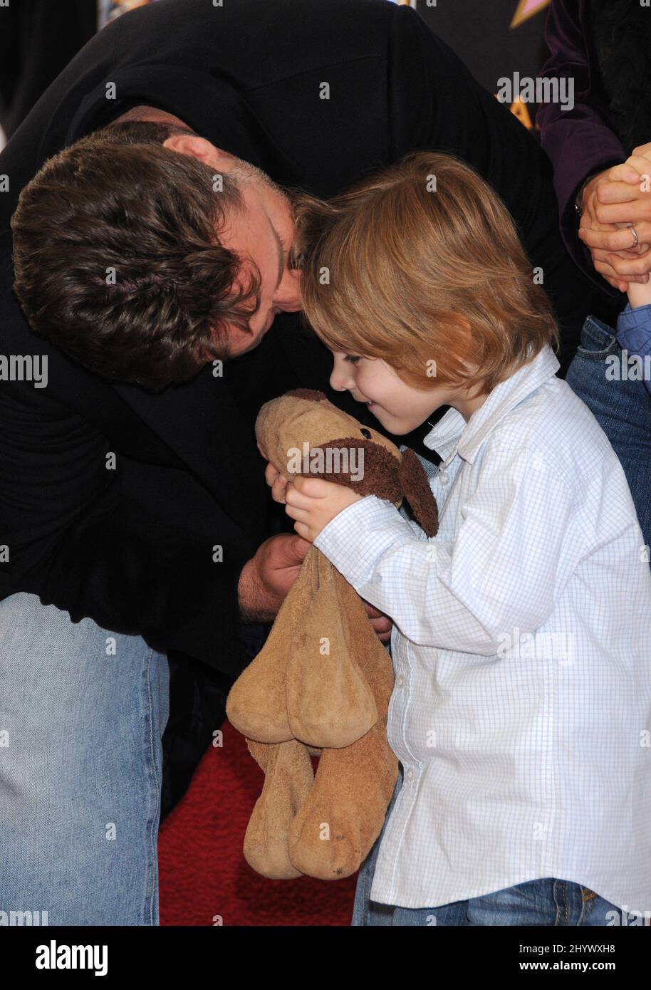 Russell Crowe, fils Tennyson Crow, Russell est récompensé par une étoile sur le Hollywood Walk of Fame, en Californie Banque D'Images